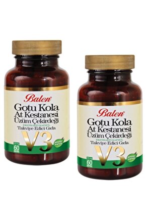 Gotu Kola At Kes.üzüm Çek.ekstraktı V-3 Kap.355mg*60 2 Adet