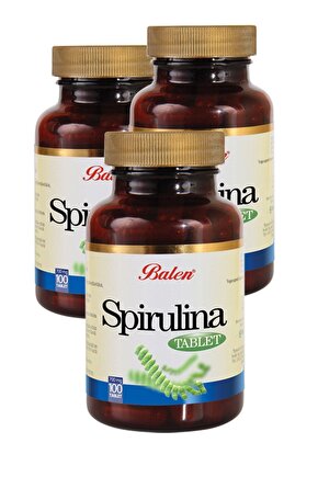 Spirulina Tablet 100 X 740 Mg Siprulina Yosun Alg - 3 Kutu Yosun Hapı Tablet