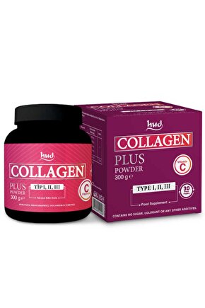 Collagen Plus Powder + C Vitamini - 300 Gr - Tip 1-tip 2-tip 3