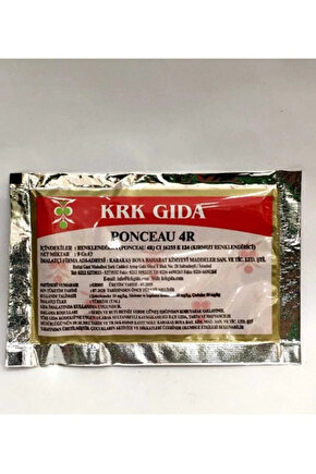 Renklendirici Kırmızı (PONCEAU 4R) ( E 124) (9 GR) (KIRMIZI GIDA BOYASI)