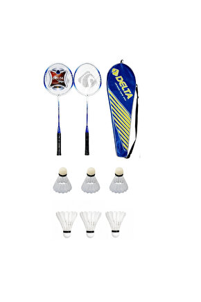 2 Adet Deluxe Tek Parça Badminton Raketi + Badminton Çantası + 3 Adet Ora Hız +3 Adet Kaz Tüyü Badminton Topu Seti