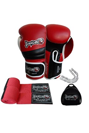 Dragon Attack 6 Boks Eldiveni Kick Boks Muay Thai Boks Eldiveni Bandaj  Ve Dişlik 3lü Set