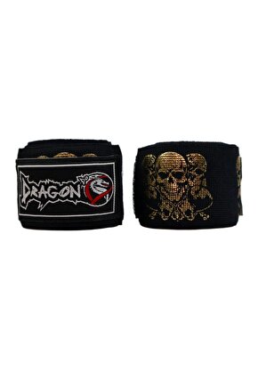 83831 Skull Gold 3,5 Metre Bandaj Gold Kuru Kafalı Boks Bandajı