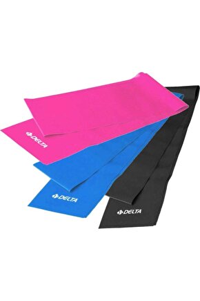 3 lü Pilates Bandı Plates Egzersiz Direnç Lastiği Seti (UÇ KISMI AÇIK) Hafif Orta Sert 120x15 Cm