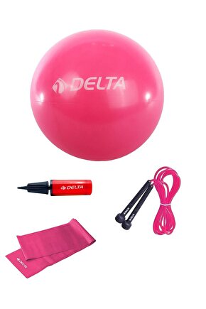 55 cm Pilates Topu Bandı Aerobik Loop Bant Atlama İpi Pompa