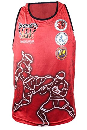 Giftoom Spor- Federasyon Logolu Dijital Baskılı Muay Thai Atlet