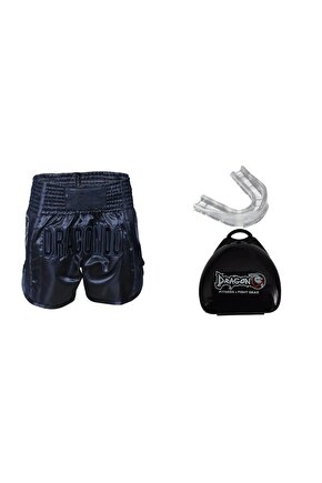 Dragon Muaythai ve Kick Boks Şortu,  Profesyonel Sporcu Dişliği 2 li Set  Muay Thai Mt3030