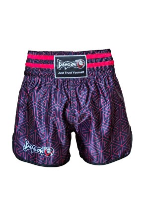 MT3442 Muay Thai Şortu Kick Boks Şort Neon Pembe Dijital Baskılı Şort