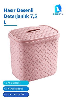 Hasır Desenli Deterjanlık 7,5 L Banyo Düzenleyici Plastik