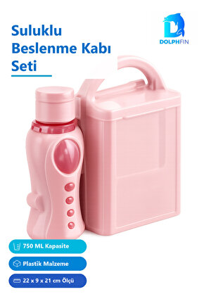 Mavi Suluklu Beslenme Kabı Seti 750 ml + 850 ml