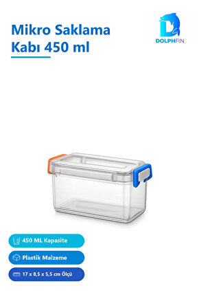 Mikro Saklama Kabı 450 ml Çok Renkli Plastik