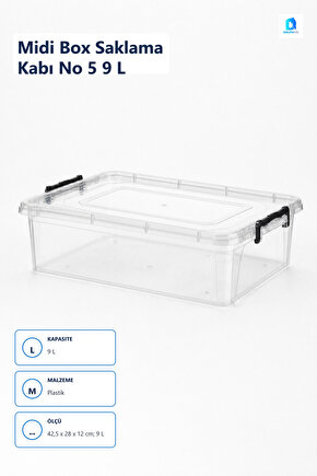 Midi Box Saklama Kabı No 5 9 L Çok Renkli