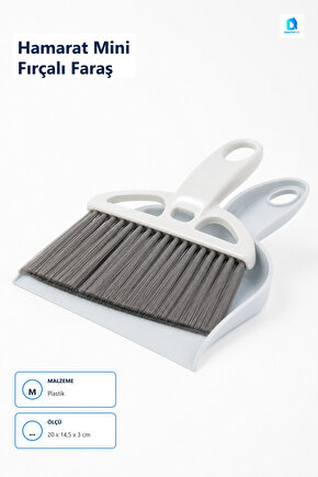 Hamarat Mini Fırçalı Faraş Çok Renkli Plastik 20x14,5 cm