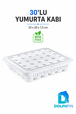 30’lu Kapaklı Yumurta Saklama Kabı Buzdolabı Yumurtalık Organizeri BPA İçermez