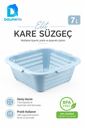 Elit Kare Süzgeç 7 L BPA Free Mavi