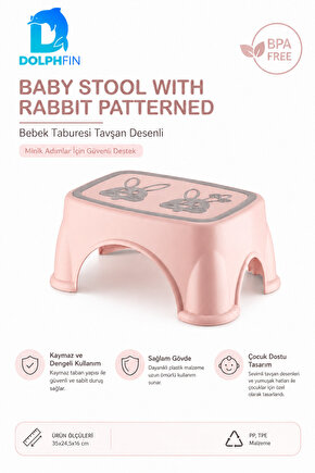 IML Desenli Çocuk Basamak Taburesi Kaymaz BPA Free Bebek Taburesi