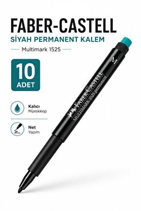 Faber-Castell Multimark 1525 Siyah Permanent Kalem 10lu Paket