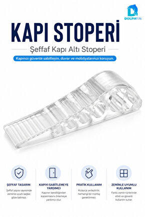 Şeffaf Kapı Altı Stoperi Kama Tipi Kapı Sabitleyici