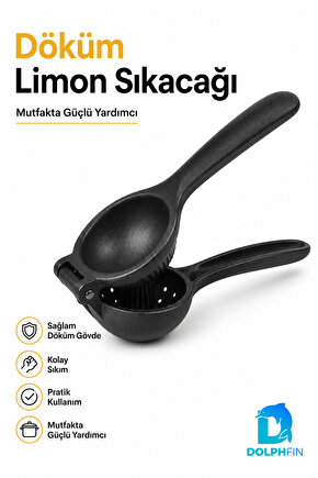 Döküm Limon Sıkacağı Manuel Narenciye Presi Siyah