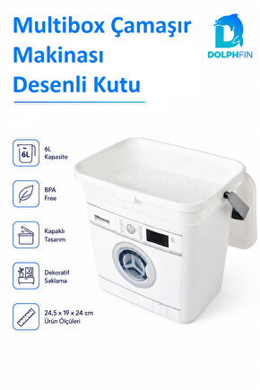 Multibox 6 L Çamaşır Deterjanı Saklama Kabı Kapaklı Taşıma Saplı BPA Free