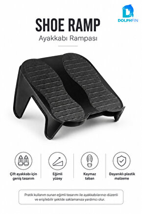 Ayakkabı Rampası Çiftli Ayakkabı Düzenleyici Kaymaz Tabanlı Siyah