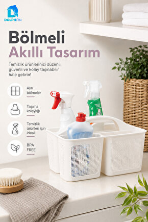 Jute Bölmeli Deterjanlık Organizer Mutfak Banyo Lavabo Altı Temizlik Malzemesi Düzenleyici