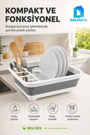 Katlanır Tabaklık Mutfak Hazırlık Servis ve Düzen Bulaşıklık