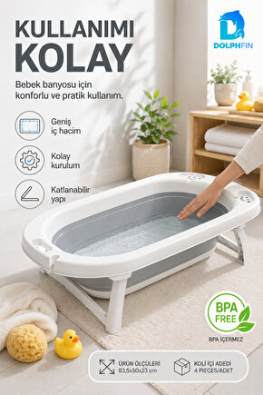 Katlanır Küvet Ev Mutfak Banyo Pratik Kullanım Bebek Küveti