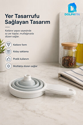 Katlanır Huni Mutfak Pratik Kullanım Gereci
