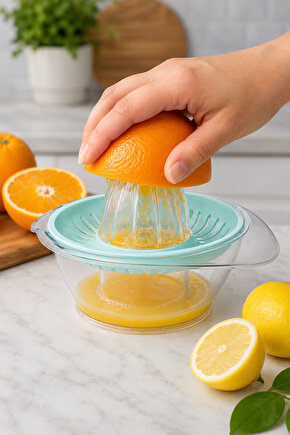Kristal Narenciye Sıkacağı Kaymaz Tabanlı Limon Portakal Sıkacağı