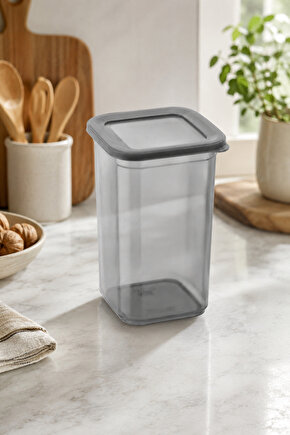 Kare Saklama Kabı 1300 ml Eko Kapaklı Plastik Şeffaf Mutfak Düzenleyici