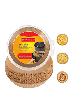 Airfryer Kağıdı 100 Adet Yağ Tutmayan Yapışmaz Pişirme Kağıdı Hazır Kesim Tek Kullanımlık Fritöz Kağıdı