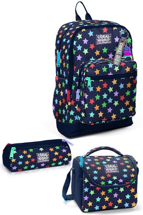 Kids Lacivert Renkli Yıldız Desenli 3’lü Okul Çanta Seti SET0133209