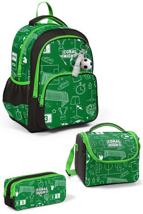 Kids Yeşil Futbol Desenli 3lü Okul Çanta Seti SET0133247