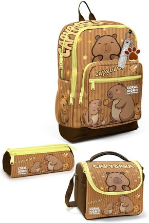 Kids Kapibara Desenli 3’lü Okul Çanta Seti SET0123783