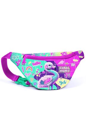 Kids Pembe Su Yeşili Flamingo Desenli Bel Çantası 11523