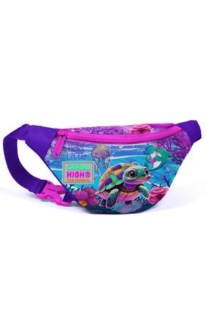 Kids Pembe Mor Kaplumbağa Desenli Bel Çantası 11508