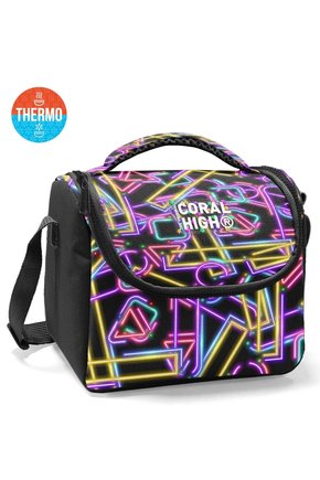 Kids Siyah Renkli Neon Desenli Thermo Beslenme Çantası 37148