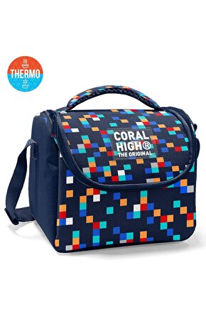 Kids Lacivert Geometrik Desenli Thermo Beslenme Çantası 37135