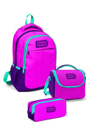 Ilkokul Çanta Takımı Pembe Mor Kız Çocuk Okul Çantası Seti