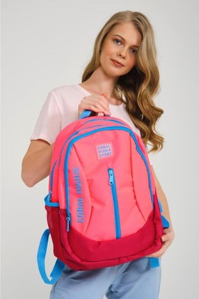 Sport Neon Mercan Kızıl USBli Dört Bölmeli Sırt Çantası 23450