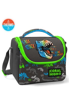 Kids Gri Dinozor Desenli Thermo Beslenme Çantası 11864