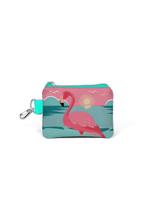 Su Yeşili Mercan Flamingo Desenli Bozuk Para Çantası 21777