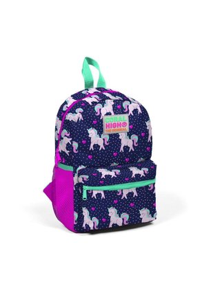 Minik Yuva Sırt Çantası Lacivert Pembe Unicorn Desenli Iki Bölmeli 23334