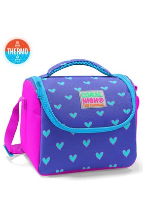 Kids Lavanta Pembe Kalp Desenli Thermo Beslenme Çantası 11706