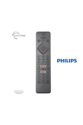 Philips İle Uyumlu Model 55PUS730462 Mikrofonlu Smart TV Kumanda-Gri