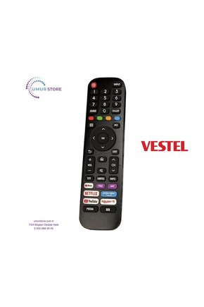 Vestel İle Uyumlu 43FV9750 Smart Vidaa TV Kumanda-Mikrofonsuz