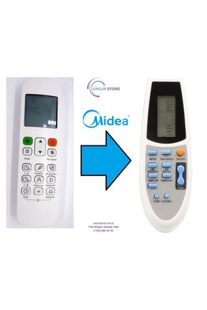 Midea RG58E2BGEF Uyumlu Klima Kumandası