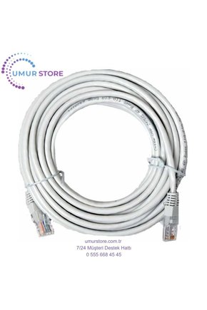 15MT 15 Metre Internet Ethernet Pc Modem Bilgisayar Arası Cat5 Kablosu Onbeş Metre Cat5