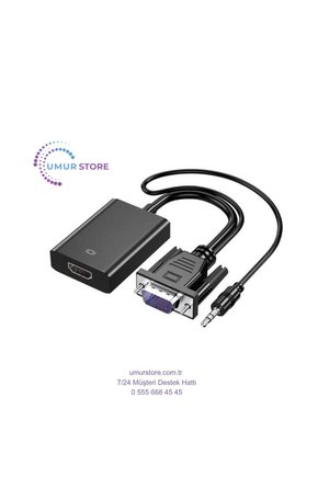 VGA To HDMI Dönüştürücü Çevirici Kablo Adaptör Görüntü Ses Destekli